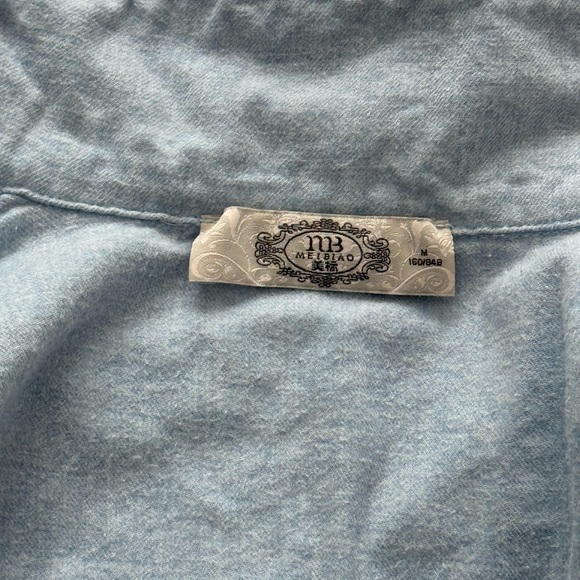 Light Blue Button-Up Pajama Set - Picture 3 of 4